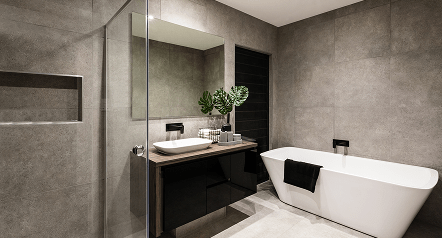 Remodeled shower and tub