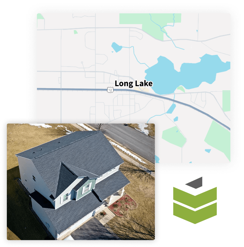 Minnetonka map with Legacy Construction logo and photo of house